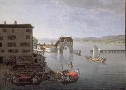 Johann Jakob Meyer Seen taken pres of l-auberge of the Crow has Zurich china oil painting artist